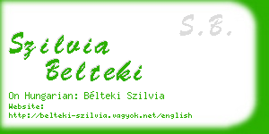 szilvia belteki business card